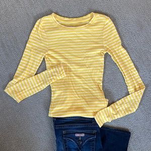 SOLD Yellow Caslon striped long sleeve